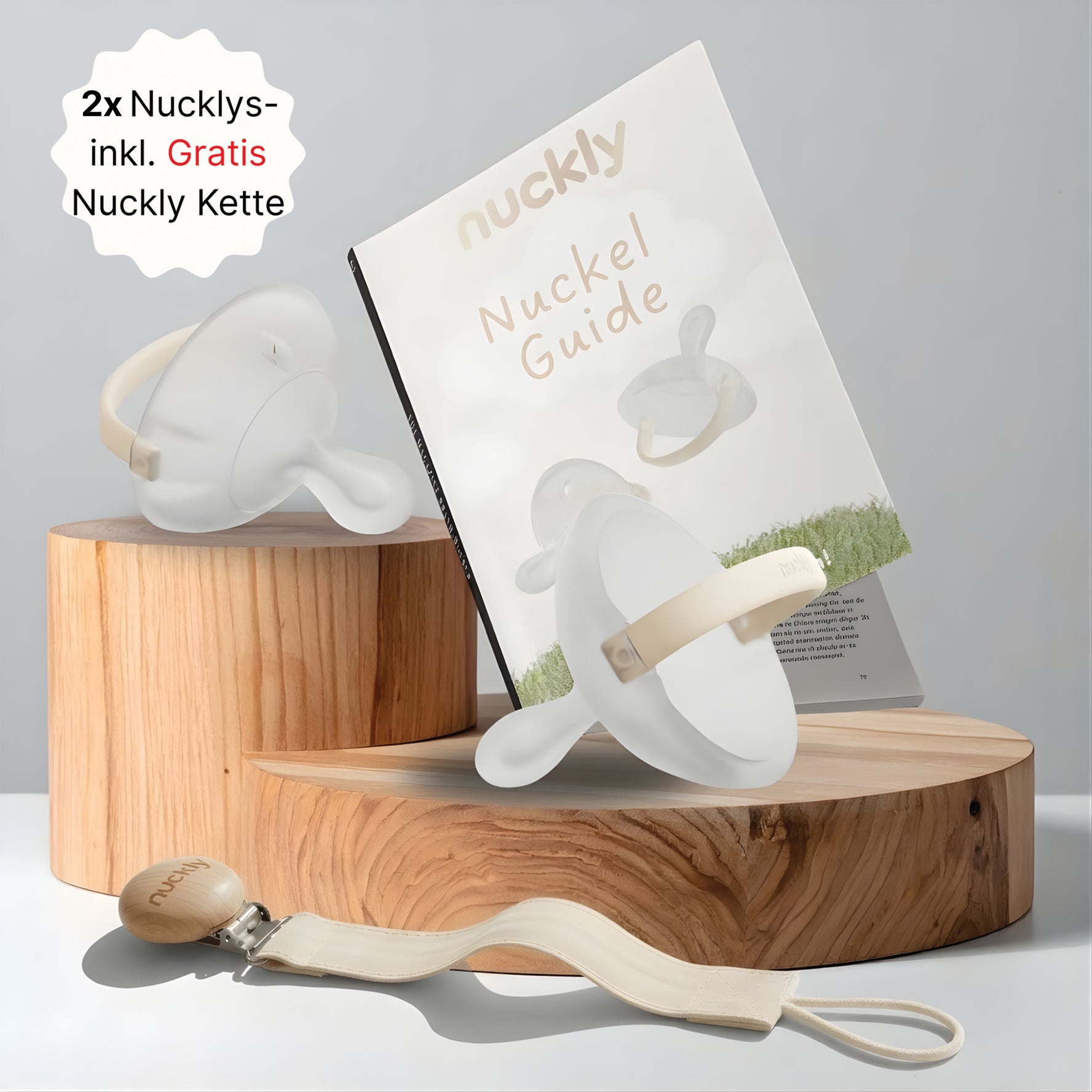 Nuckly Comfort Box / 2x Nuckly NatureSense + Gids + Nuckly Case