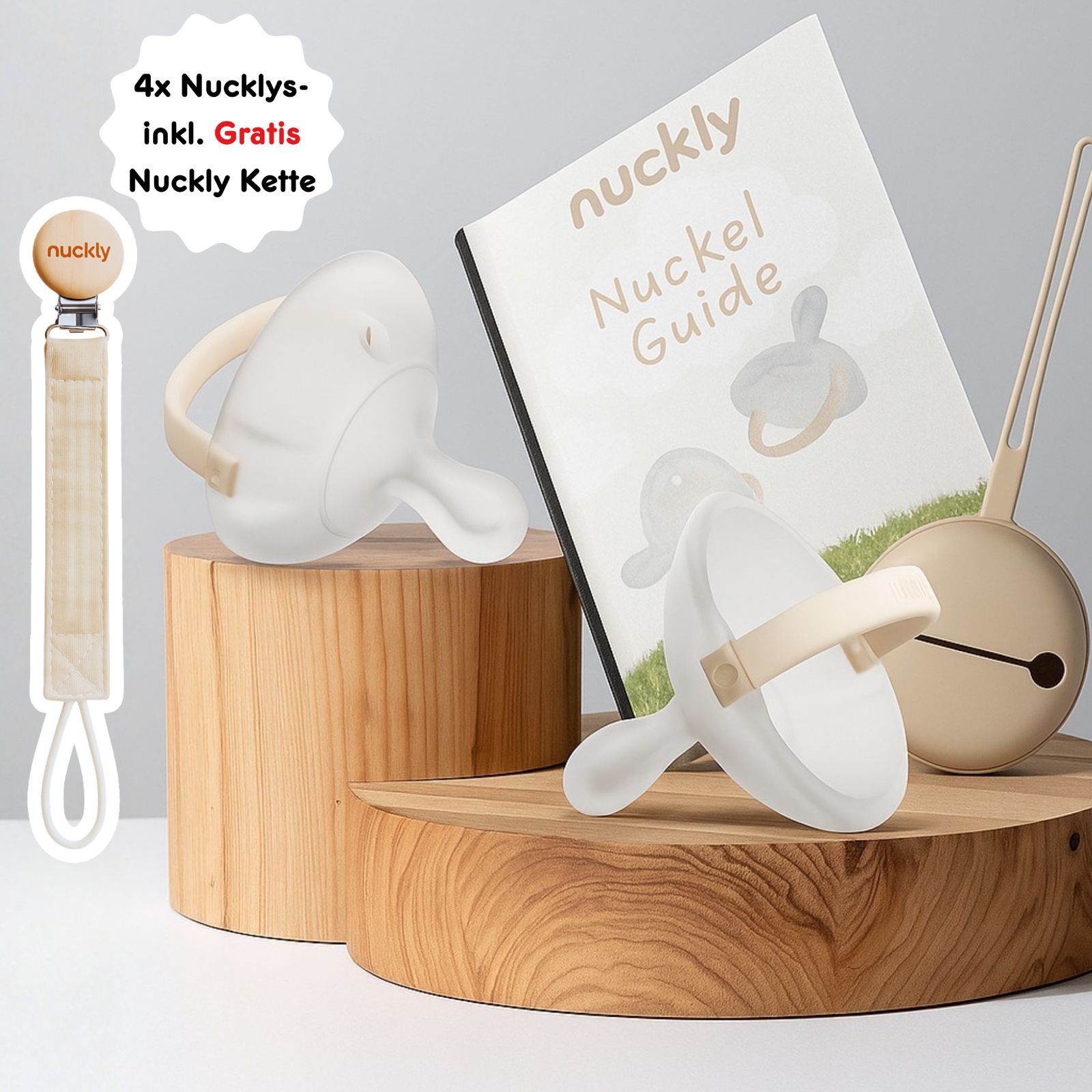 Nuckly Premium Box / 4x Nuckly NatureSense + gids + Nuckly koffer &amp; Nuckly ketting